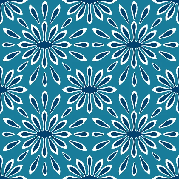 Modèle Traditionnel Tissu Couleur Bleue Géométrique Pour Fond Tapis Papier — Image vectorielle