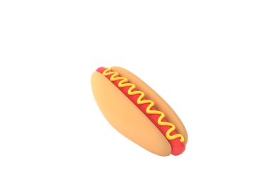 hot dog 3D görüntüleme.