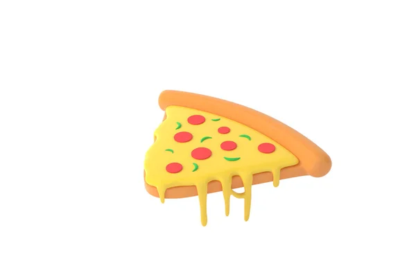pizza 3d cartoon rendering.