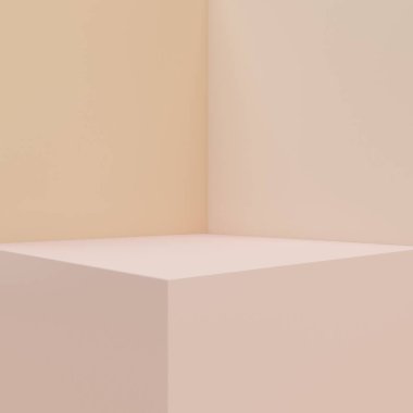 Soyut minimal sahne, kozmetik veya ürün görüntüleme podyumu 3D görüntüleme için tasarım.