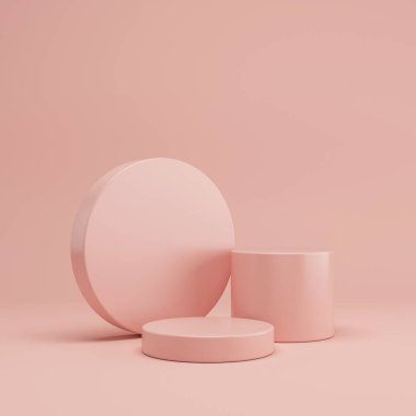Soyut minimal sahne, kozmetik veya ürün görüntüleme podyumu 3D görüntüleme için tasarım.
