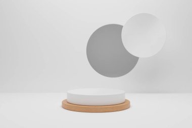 Soyut minimal sahne, kozmetik veya ürün görüntüleme podyumu 3D görüntüleme için tasarım.