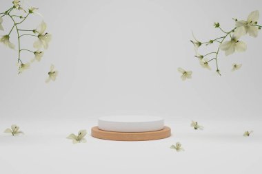 Soyut minimal sahne, kozmetik veya ürün görüntüleme podyumu 3D görüntüleme için tasarım.