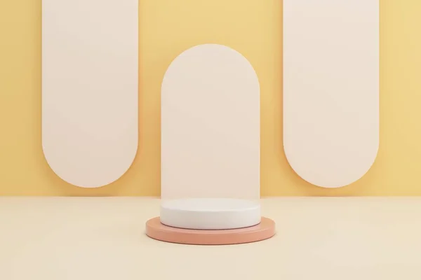 Soyut minimal sahne, kozmetik veya ürün görüntüleme podyumu 3D görüntüleme için tasarım.