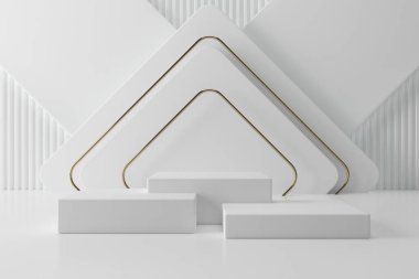 Soyut minimal sahne, kozmetik veya ürün görüntüleme podyumu 3D görüntüleme için tasarım.