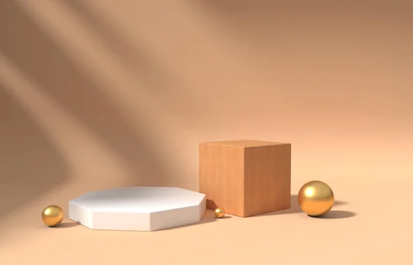 Soyut minimal sahne, kozmetik veya ürün görüntüleme podyumu 3D görüntüleme için tasarım.