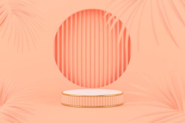 Kozmetik veya ürün görüntüleme podyumu için soyut minimal sahne, arkaplan tasarımı 3d.