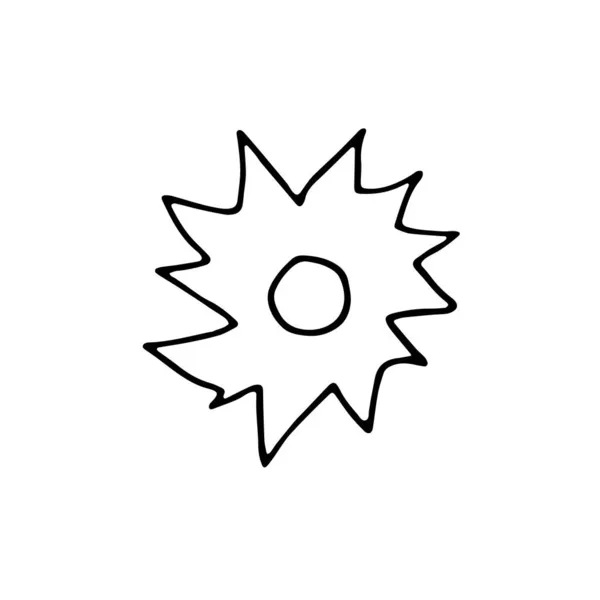 Doodle Sun Vagyok Kézzel Rajzolt Sol Elszigetelt Fehér Háttérrel Vázolja — Stock Vector