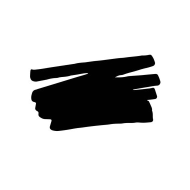 Sivri uçlu siyah boya lekesi beyaz arka planda izole edilmiş. El yapımı boya, mürekkep. Bir fırçayla veya keçeli kalemle arkaplan, substrat, temel şeyler için çizilmiş bir leke. Vektör illüstrasyonu