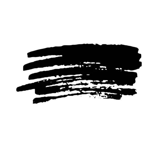 Černá Skvrna Štětce Zubatými Okraji Izolované Bílém Pozadí Ručně Kreslená — Stockový vektor