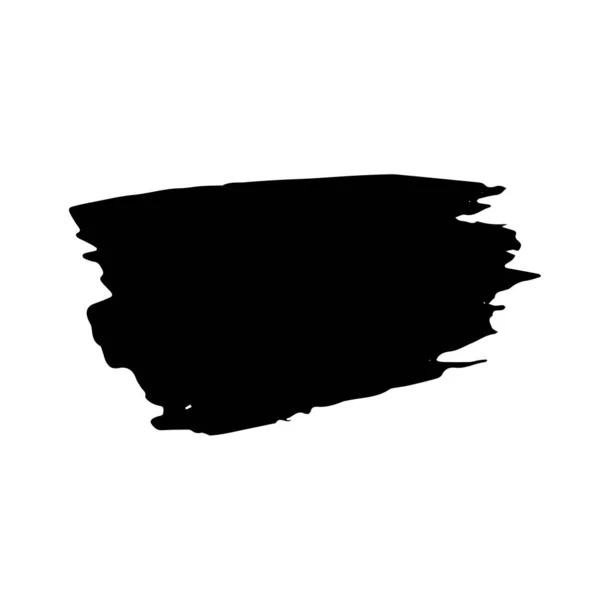 Černá Skvrna Štětce Zubatými Okraji Izolované Bílém Pozadí Ručně Kreslená — Stockový vektor