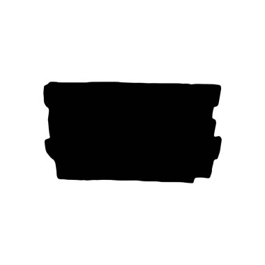 Sivri uçlu siyah boya lekesi beyaz arka planda izole edilmiş. El yapımı boya, mürekkep. Bir fırçayla veya keçeli kalemle arkaplan, substrat, temel şeyler için çizilmiş bir leke. Vektör illüstrasyonu