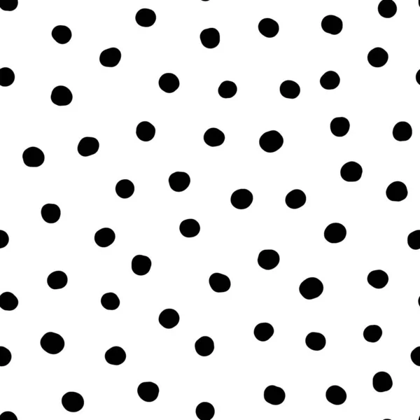 Modèle Sans Couture Pois Neutres Cercles Noirs Dessinés Main Isolés — Image vectorielle