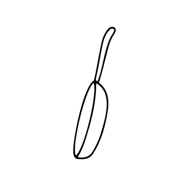 Doodle Frigideira Imagem Simples Pote Contorno Isolado Fundo Branco Utensílio —  Vetores de Stock