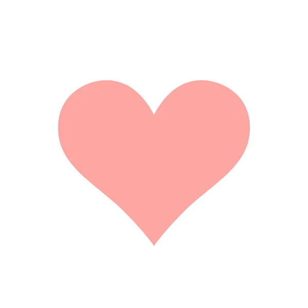 Розовое Симметричное Сердце Изолировано Белом Фоне Минималистическая Иллюстрация Свадеб Гравюр — стоковый вектор