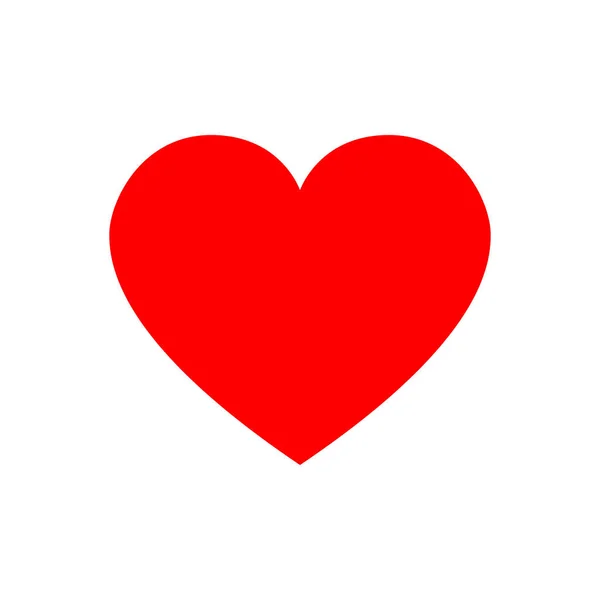 Corazón Simétrico Rojo Aislado Sobre Fondo Blanco Ilustración Minimalista Para — Vector de stock
