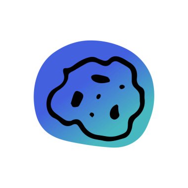Çizgi uzay karalama resmi. El çizimi asteroit beyaz arka planda izole edilmiş. Renkli astronomik nesne. Evren göktaşı işareti çiziyor. Astronomi, astroloji, evren sembolü. Vektör bilimi illüstrasyonu