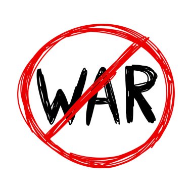 Elle çizilmiş kelime savaşı. Karmaşık bir barış işareti, savaş yok, ülkelerin dostluğu, protesto. İçki yasağı sembolünde gizli gizli yazıt savaşı. El yazısı harfleri. Vektör illüstrasyonu