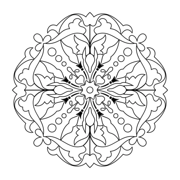 Circular Flower Pattern Mandala Vector Clipart Coloring Page — Wektor stockowy