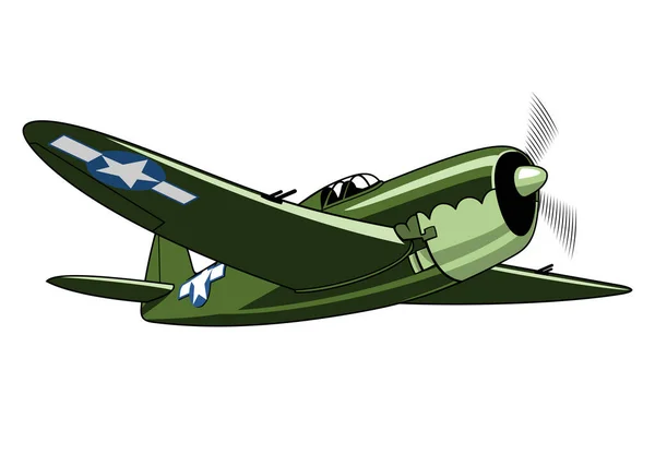 1941年のサンダーボルト共和国 第二次世界大戦中 ヴィンテージ飛行機 白色に隔離されたベクトルクリップ — ストックベクタ