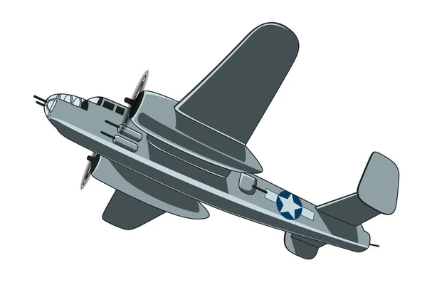 25ミッチェル1940年型爆撃機 第二次世界大戦中 ヴィンテージ飛行機 白色に隔離されたベクトルクリップ — ストックベクタ