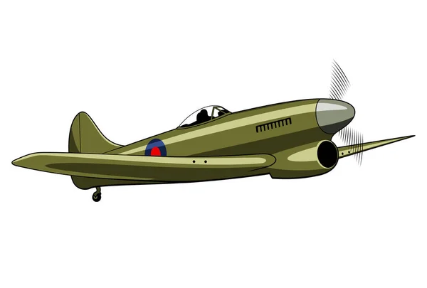 Hawker Tempest Fighter Plane 1943 Aircraft Vintage Airplane Vector Clipart — ストックベクタ