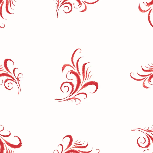 Modèle Sans Couture Aquarelle Rouge Élément Conception Décorative Florale — Image vectorielle