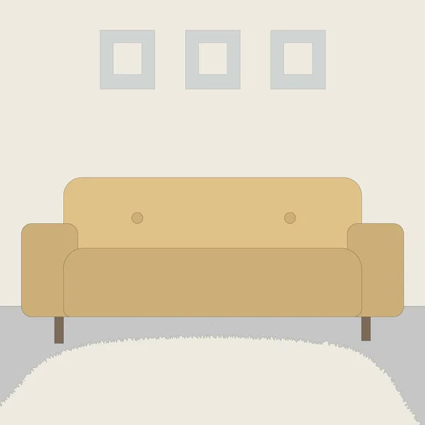 Yellow Couch Living Room — Stock Photo, Image