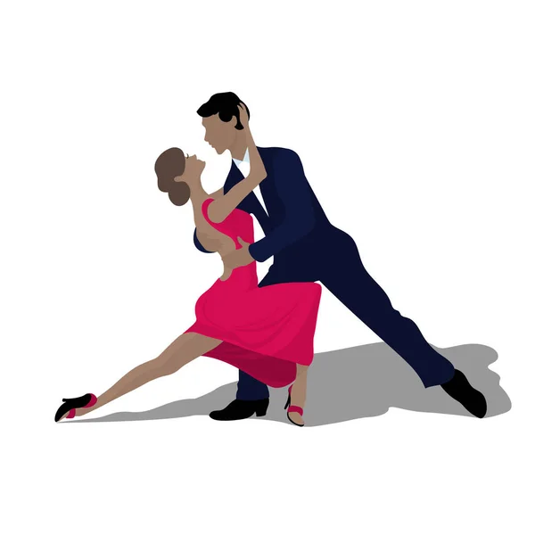 Pareja Baile Hombre Mujer Ilustración Vectorial — Archivo Imágenes Vectoriales