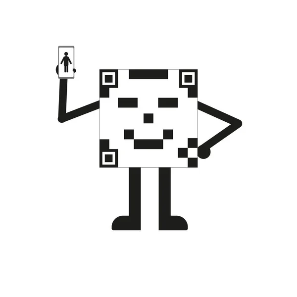 Akıllı telefon vektörlü QR kod simgesi