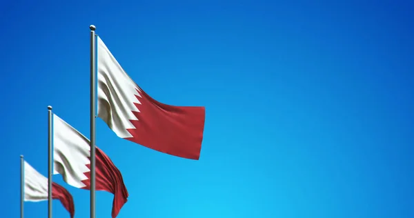 Ilustração Mastro Bandeira Voando Bahrein Céu Azul — Fotografia de Stock