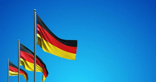 Illustration Flagpole Flying Germany Blue Sky — Stock Photo, Image