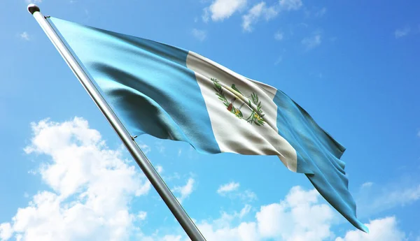 Bandera Guatemala Con Fondo Azul —  Fotos de Stock