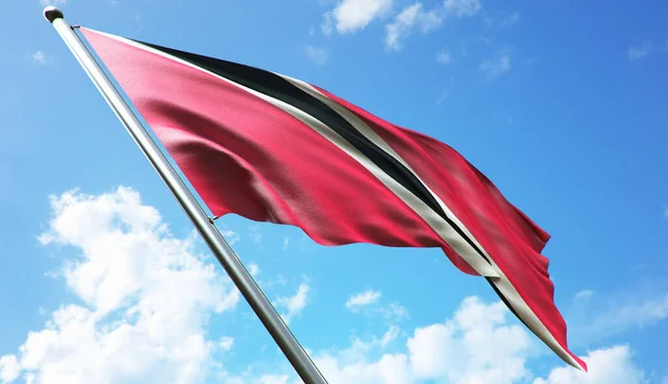 Mavi arka planda Trinidad ve Tobago bayrağı