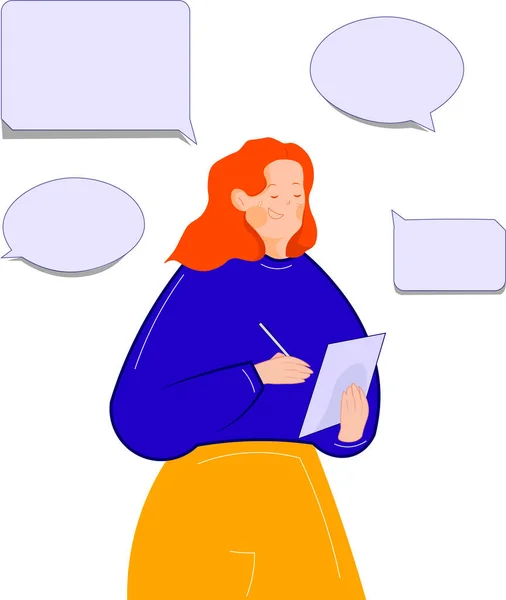 Notlar, özgeçmiş, eğitim dersi ya da önemli bir bilgilendirme yazısı. Kız notlar yazıyor. Bir insan şöyle yazar: