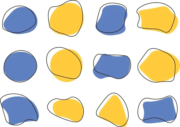 Basit çizgi çerçeve seti, illüstrasyon, çember, gevşek eğri, çerçeve, dekorasyon, dekorasyon