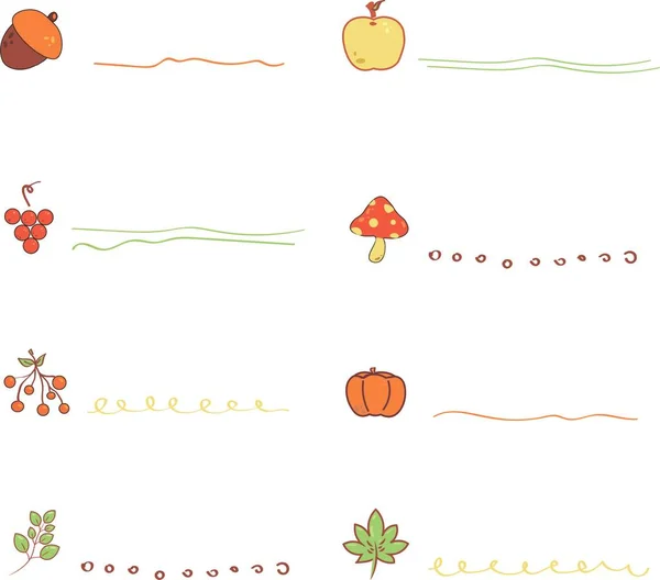 Набор Осенних Рамок Иллюстраций Фона Рукописных Милых Украшений — стоковое фото
