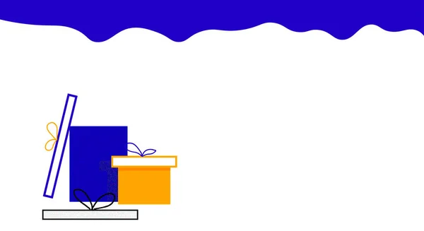 Mavi ve beyaz soyut modern arka plan. Bayrak hediyesi. Mağazalar için pankart. Reklamlar, indirimler. Düz pankart. Hediyeler, tatil