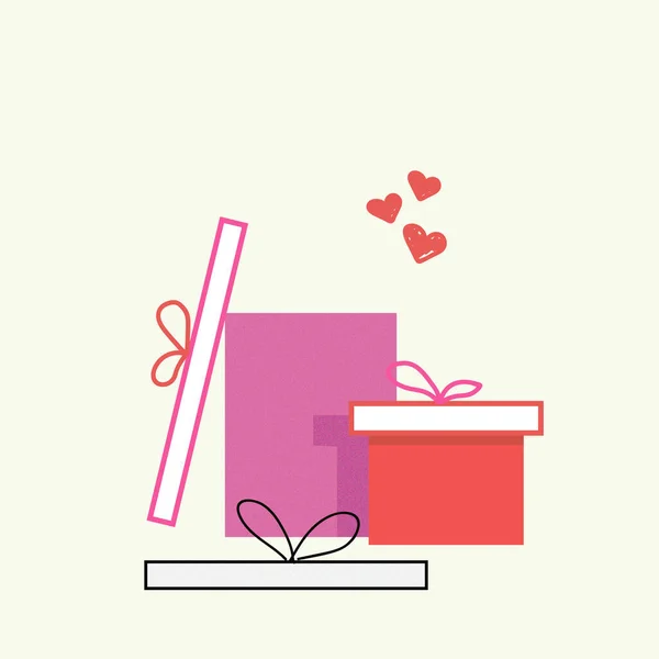 Tatil için tebrikler. Hediyeler, bayramı kutlamak için bir kart. Sevgililer Günü. Hediye kartı. Hediye kartı çizimi