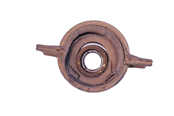 stock image Old Drive Shaft Center Support Bearing on pickup track with whitebackground isoleted