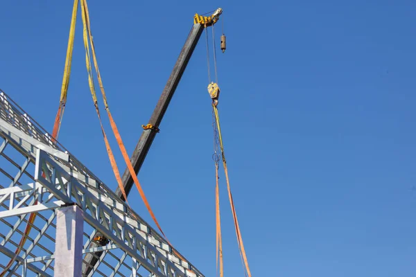 Crane Lifting Crane Hook Pulling Crane Working Height — Stock Photo, Image