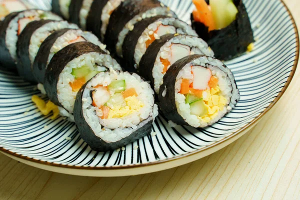 Kimbap, Kore 'nin en popüler aperatiflerinden. Kore yosunlu pirinç rulosu..