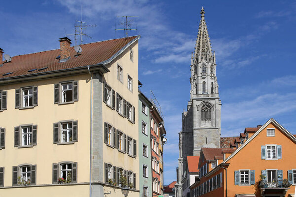 Picturesque street of Konstanz town in Germany.