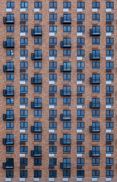 Immagine Sfondo Frammento Della Parete Edificio Più Piani Con Balconi — Foto Stock