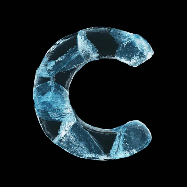 Ice Letter Black Background — стоковое фото