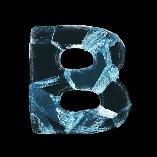 Ice Letter Black Background — Fotografia de Stock