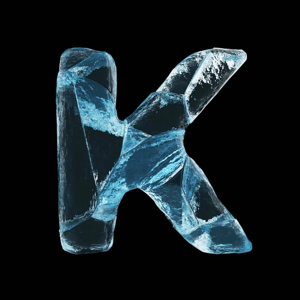 Ice Letter Black Background —  Fotos de Stock