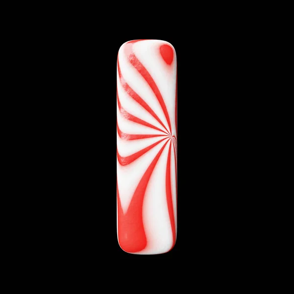Candy Letter Clean Black Background Isolated Sweet Candy Lollipop Render — Fotografia de Stock