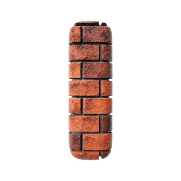 Bricks Letter Clean White Background Isolated Red Bricks Wall Render — Stock Fotó