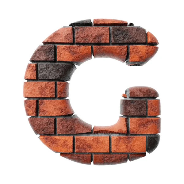 Bricks Letter Clean White Background Isolated Red Bricks Wall Render — Stok fotoğraf